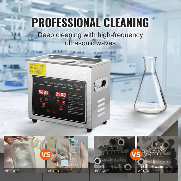 Portable Ultrasonic Cleaner With Stainless Steel Tank For Jewelry And Tools