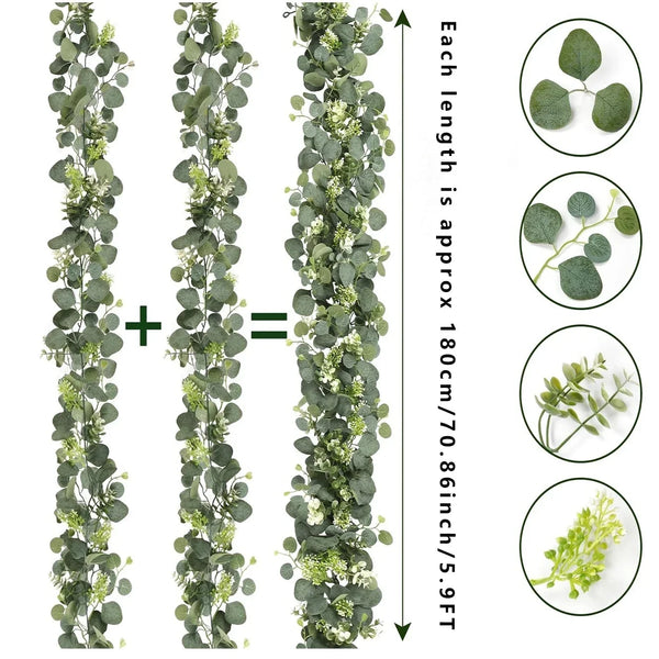 Faux Eucalyptus Garland Artificial Greenery Versatile Home Decor Set