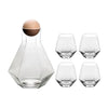 Modern Diamond Inspired Glass Tumbler 5 Piece Drinkware Set