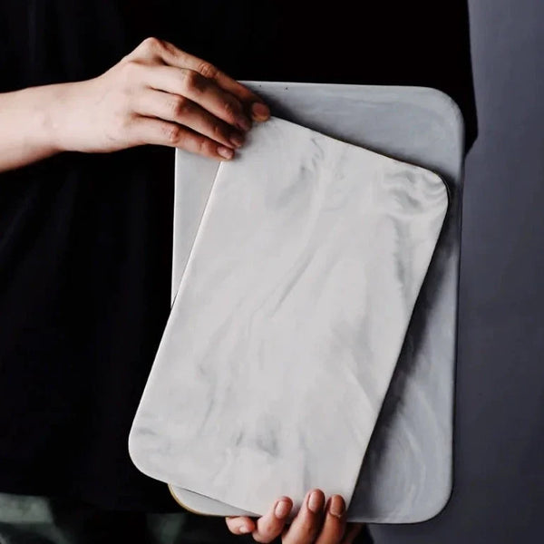 Elegant Gold Trim Marble Cutting Board For Kitchen Food Prep And Serving
