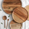 Elegant Acacia Wood Dinner Plates Rustic Tableware Set