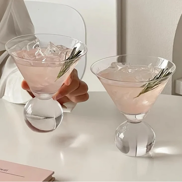 Elegant Crystal Globe Martini Glass Premium Cocktail Drinkware