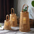 Natural Bamboo Flameless Candle Holder With Realistic Flickering Light