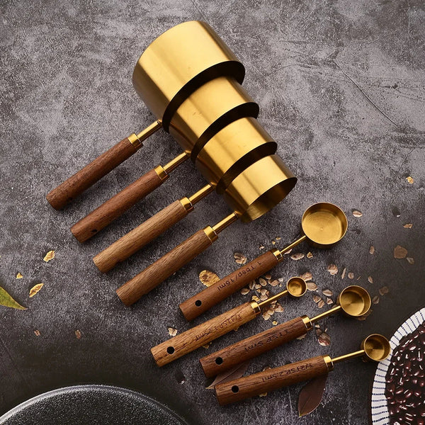 Rustic Elegant 8-Piece Measuring Spoon Set For Baking Kitchen Decor