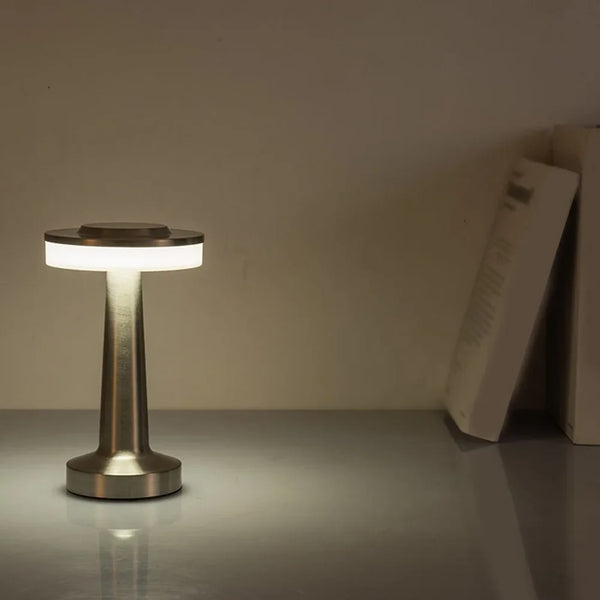 Modern Chrome Table Lamp For Bedroom Nightstand Desk Lighting
