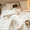 Rabbit Faux Fur Throw Blanket Ultra Plush Cozy Soft Luxury Home Decor