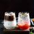 Rounded Ribbed Glass Tumbler Set Four Pieces Textured Water Juice