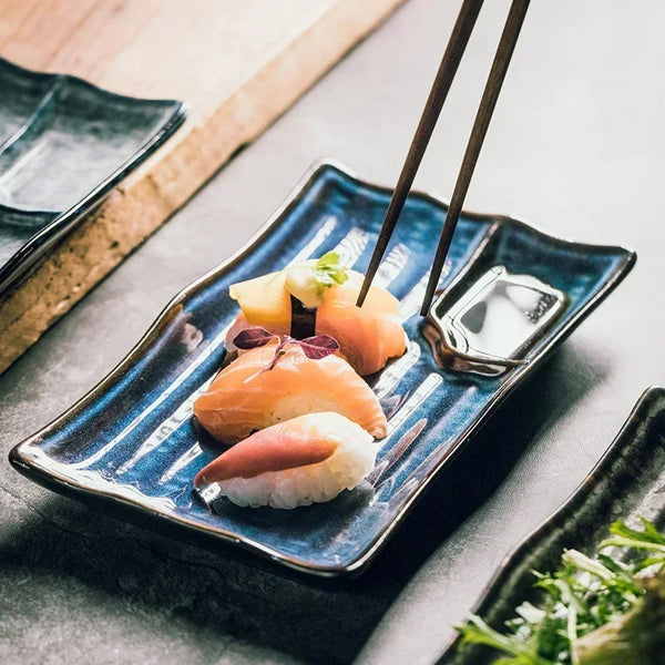 Artisan Ceramic Sushi Plates Elegant Handcrafted Dinnerware Set