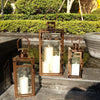 Elegant Outdoor Candle Lanterns 3 Piece Set For Patio Garden Decor