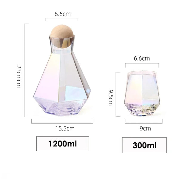 Modern Diamond Inspired Glass Tumbler 5 Piece Drinkware Set