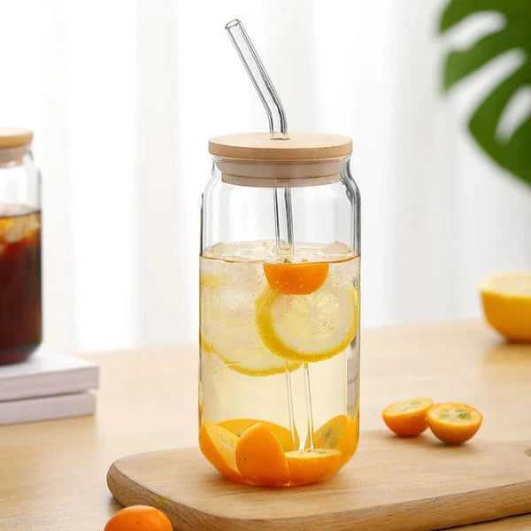 Reusable Bamboo Lid Glass Travel Cup For Hot And Cold Drinks