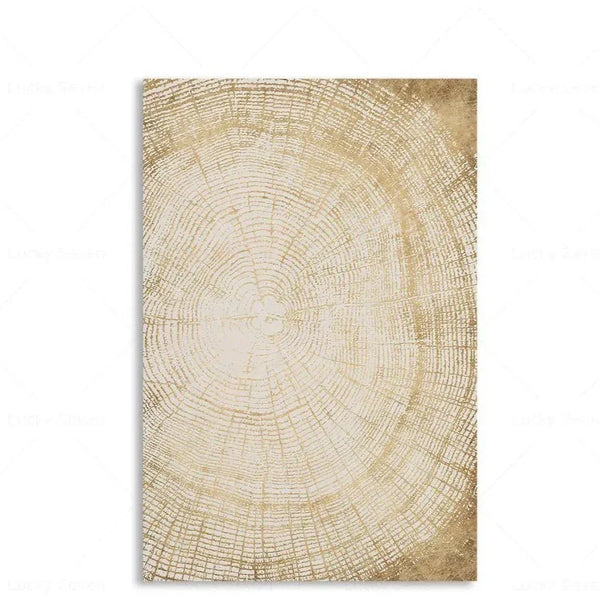 Elegant Tree Rings Abstract Canvas Wall Art For Modern Homes