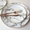 Elegant Marble Plate 2 Piece Set For Modern Dining Table Setting