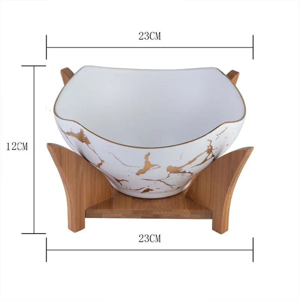Premium Marble Salad Bowl Elegant Serving Dish For Home Kitchen