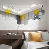 Hexagon Mirror Wall Stickers 12 Pieces Reflective Modern Home Decor Accent