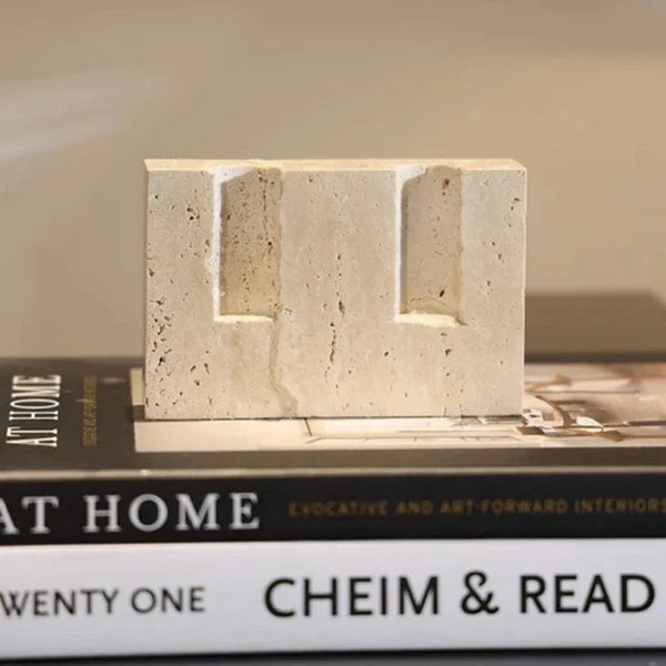 Natural Travertine Candle Holder For Elegant Home Table Decor
