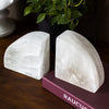 Elegant White Onyx Bookend For Desk Home Office Decor Book Organizer