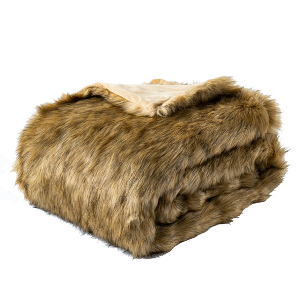 Premium Fox Faux Fur Throw Blanket Ultra Soft Cozy Living Room Decor