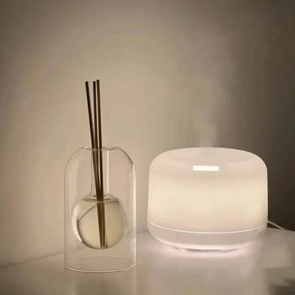 Premium Glass Hollow Aromatic Diffuser With Wood Base For Home Decor