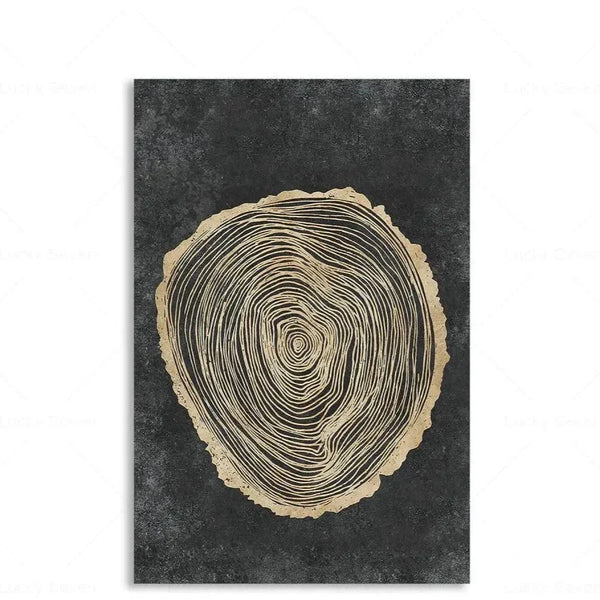 Elegant Tree Rings Abstract Canvas Wall Art For Modern Homes