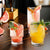 Clear Ribbed Glass Water Juice Cocktail Glasses 4 Piece Set
