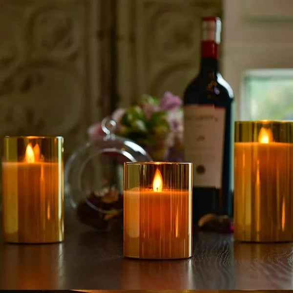Flameless Candle 3 Piece Set With Remote And Automatic Timer