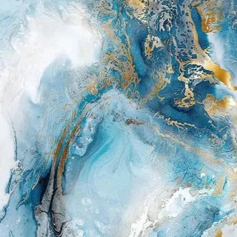 Elegant Blue Marble Canvas Wall Art For Modern Home Decor