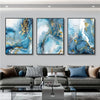 Elegant Blue Marble Canvas Wall Art For Modern Home Decor