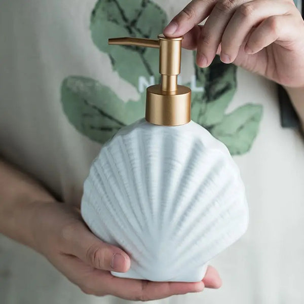 Nautical Ceramic Soap Dispenser Coastal Style Bathroom Sink Pump