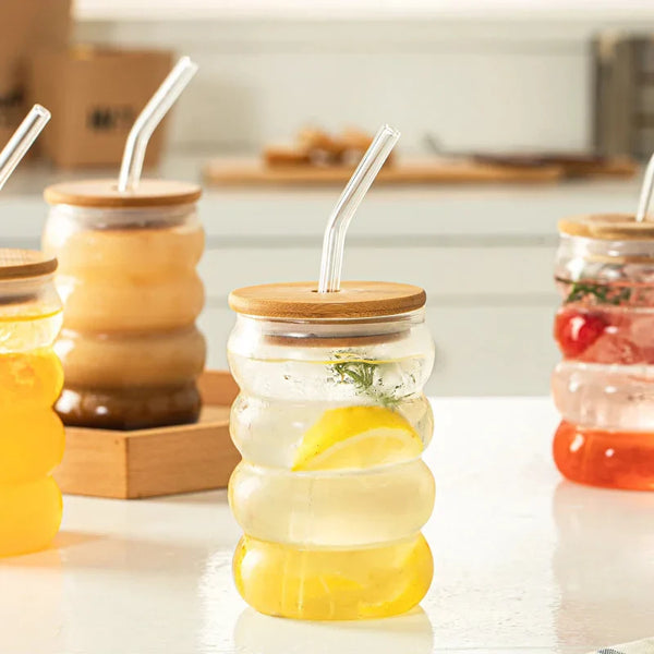 Bubble Beam Glass Cup