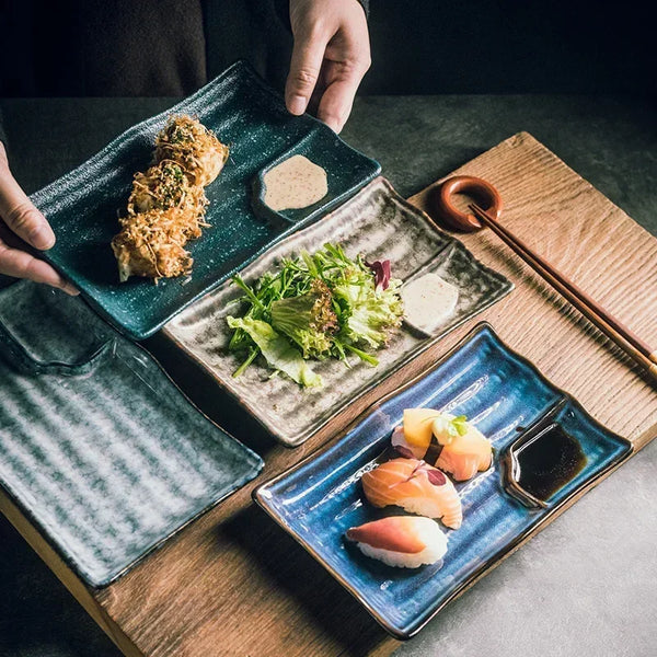 Artisan Ceramic Sushi Plates Elegant Handcrafted Dinnerware Set