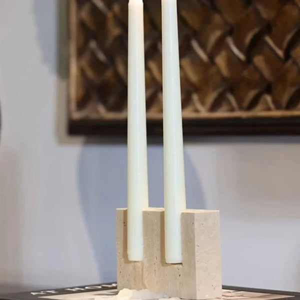 Natural Travertine Candle Holder For Elegant Home Table Decor