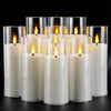 LED Flameless Acrylic Candles 9 Piece Set With Remote Timer