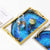 Blue Agate Serving Tray Unique Natural Stone Decorative Slice