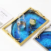 Blue Agate Serving Tray Natural Stone Home Decor Accent Piece