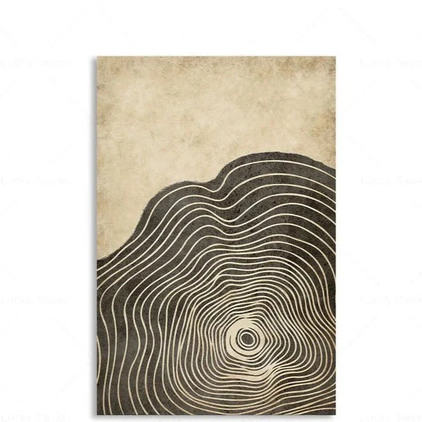 Elegant Tree Rings Abstract Canvas Wall Art For Modern Homes