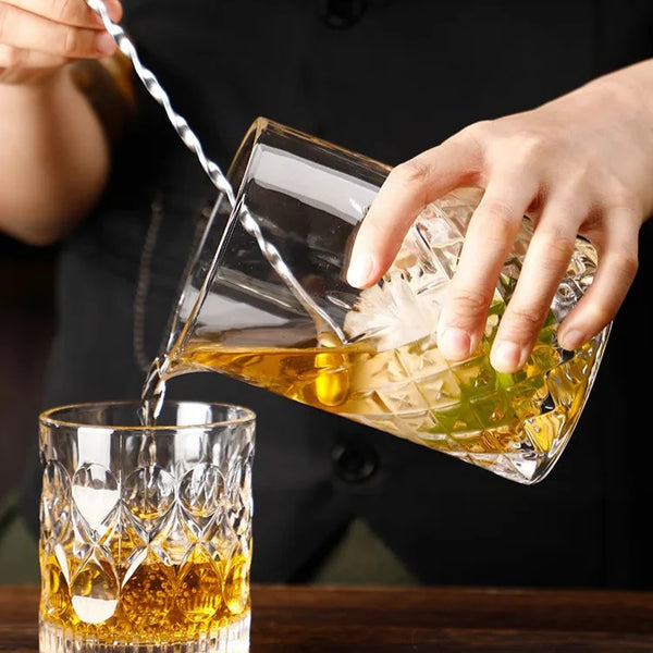 Premium Crystal Cocktail Mixing Glass For Home Bar Set