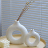 Halo Modern Ceramic Vase 2 Piece Set for Flowers and Home Decor