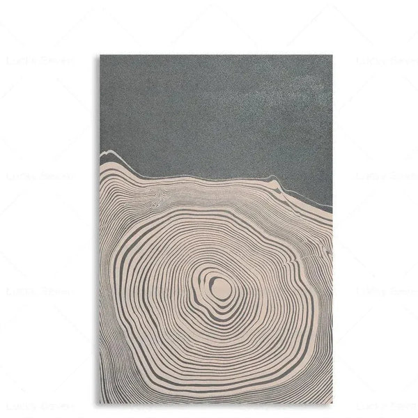 Elegant Tree Rings Abstract Canvas Wall Art For Modern Homes