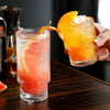Clear Ribbed Glass Water Juice Cocktail Glasses 4 Piece Set