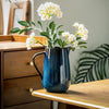 Elegant Blue Ceramic Pitcher Handcrafted Artisan Tableware Decor