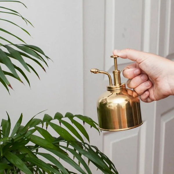 Premium Brass Gold Plant Spray Bottle Decorative Botanical Mist Sprayer
