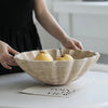 Floral Faux Travertine Decorative Bowl For Modern Home Centerpiece
