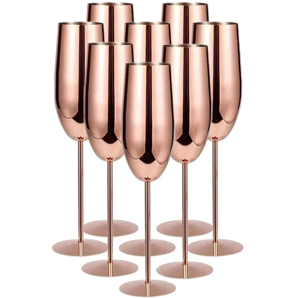 Premium Stainless Steel 8 Piece Glassware Set For Home Bar And Kitchen
