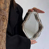 Handcrafted Wabi Sabi Wall Mirror Irregular Oval Design For Modern Home Decor