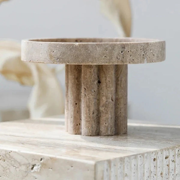 Faux Travertine Decorative Stands For Home Shelf Vase And Plant Display