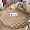 Soft Rabbit Faux Fur Round Rug Plush Luxurious Home Decor