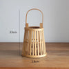 Natural Bamboo Flameless Candle Holder With Realistic Flickering Light