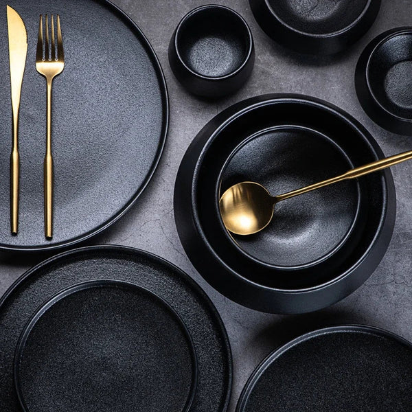 Minimalist 9 Piece Stoneware Dinner Plate Set For Home Dining