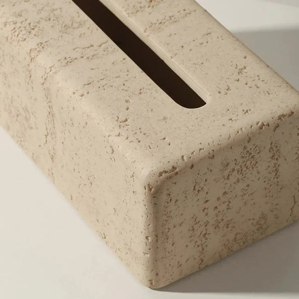 Luxury Faux Travertine Tissue Holder For Contemporary Home Design